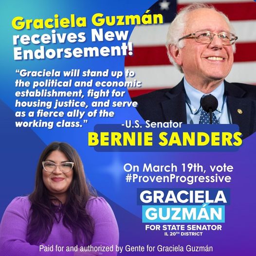 Bernie endorses Graciela Guzmán graphic